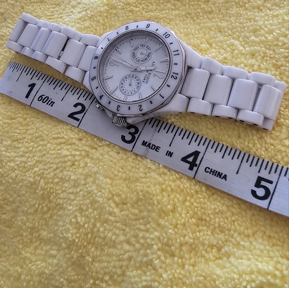 Ann Klein Mother of Pearl Dual White Ceramic Band